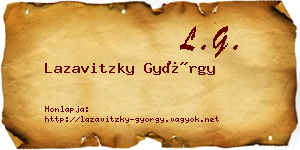 Lazavitzky György névjegykártya